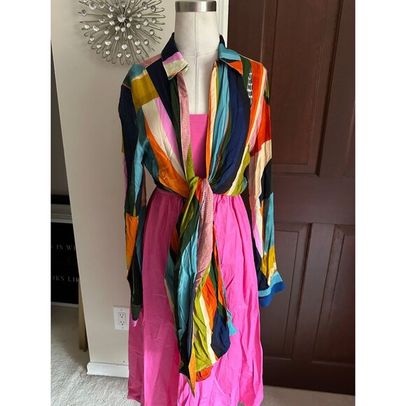 Dress Forum Los Angeles colorful wrap blouse Medium - Picture 2 of 6